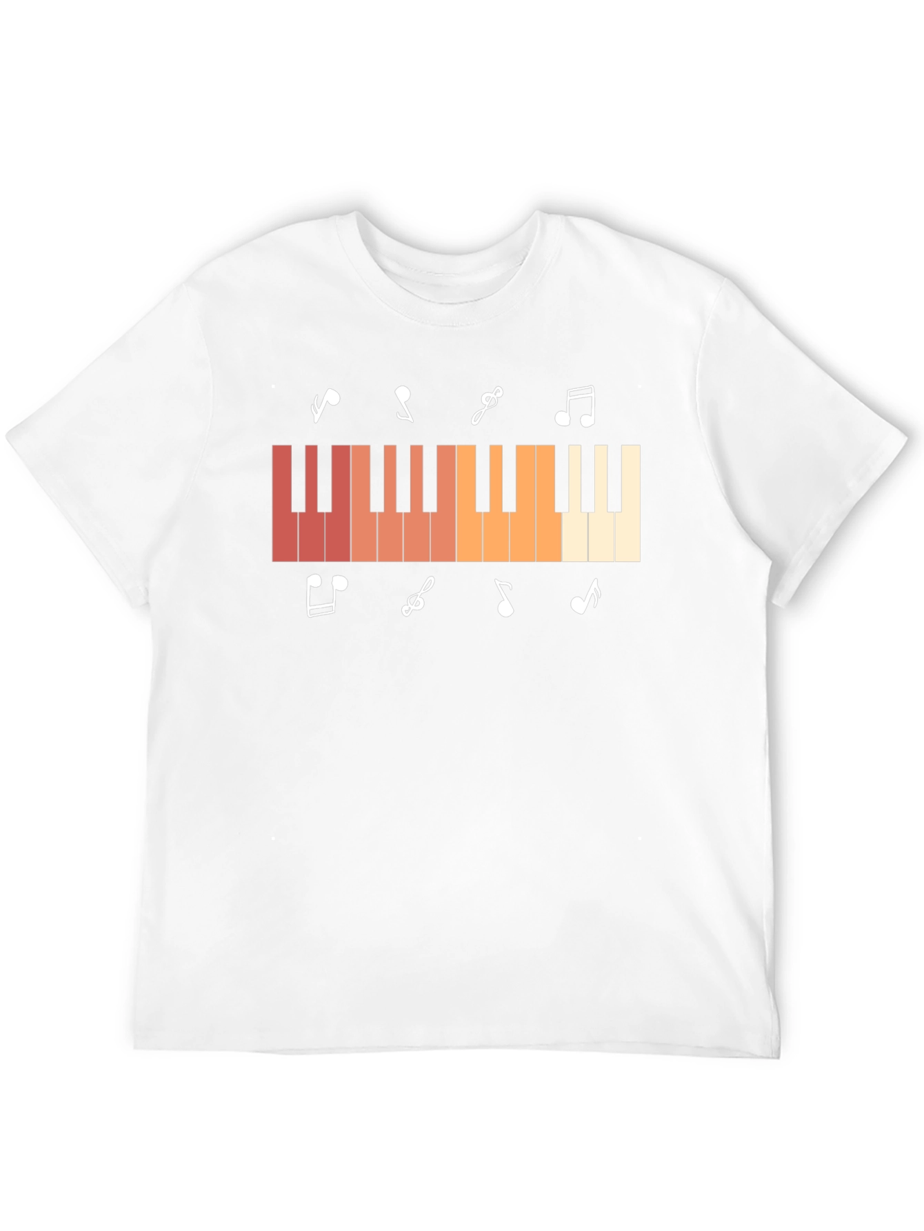 Piano Keys & Music Notes Graphic Black T-Shirt