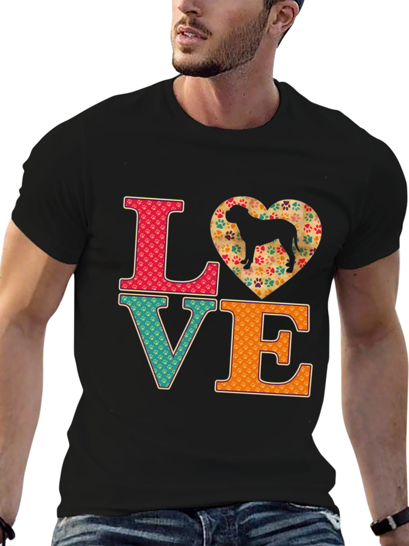 Love Dog Breed T-Shirt - Paw Print Heart Tee