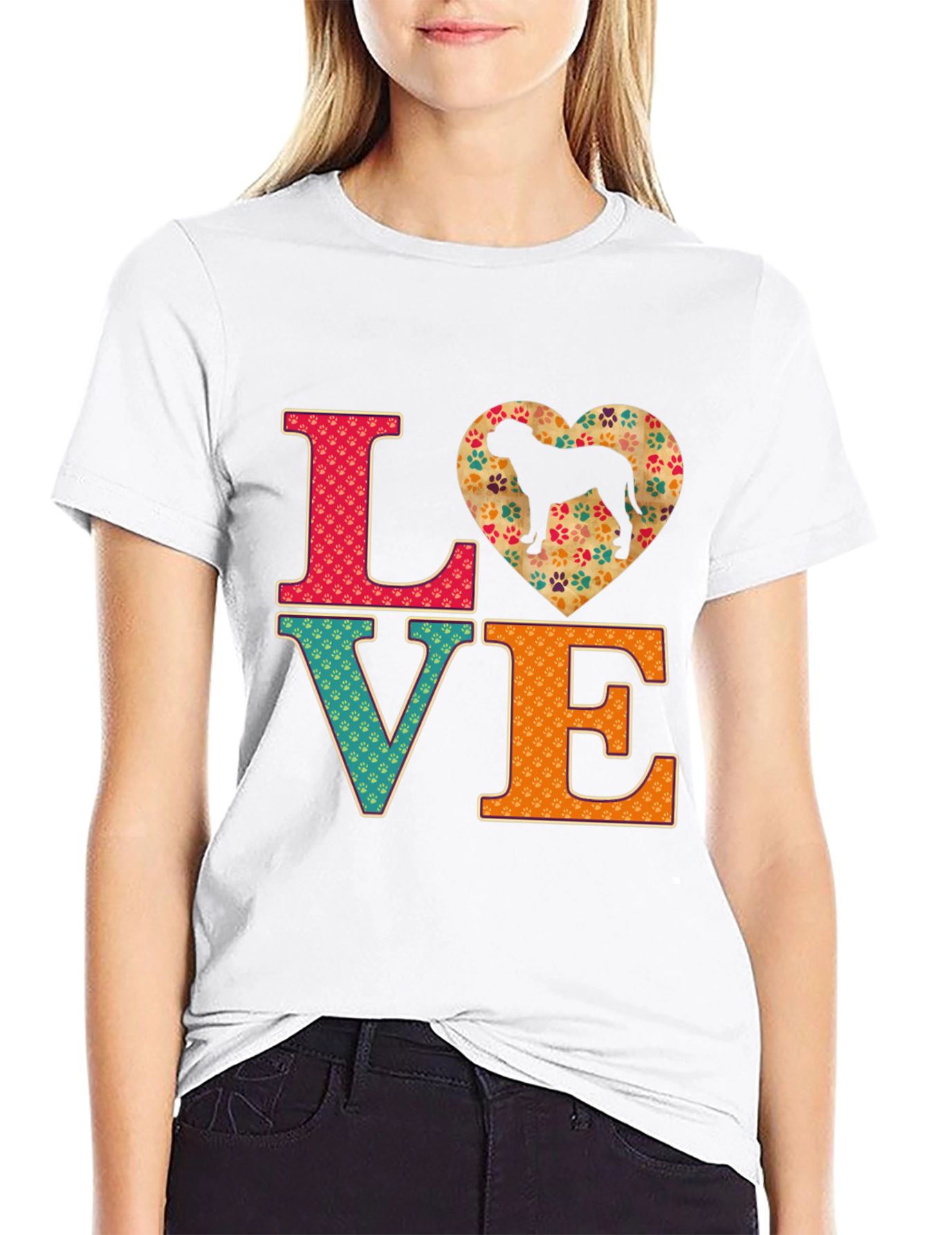 Love Dog Breed T-Shirt - Paw Print Heart Tee