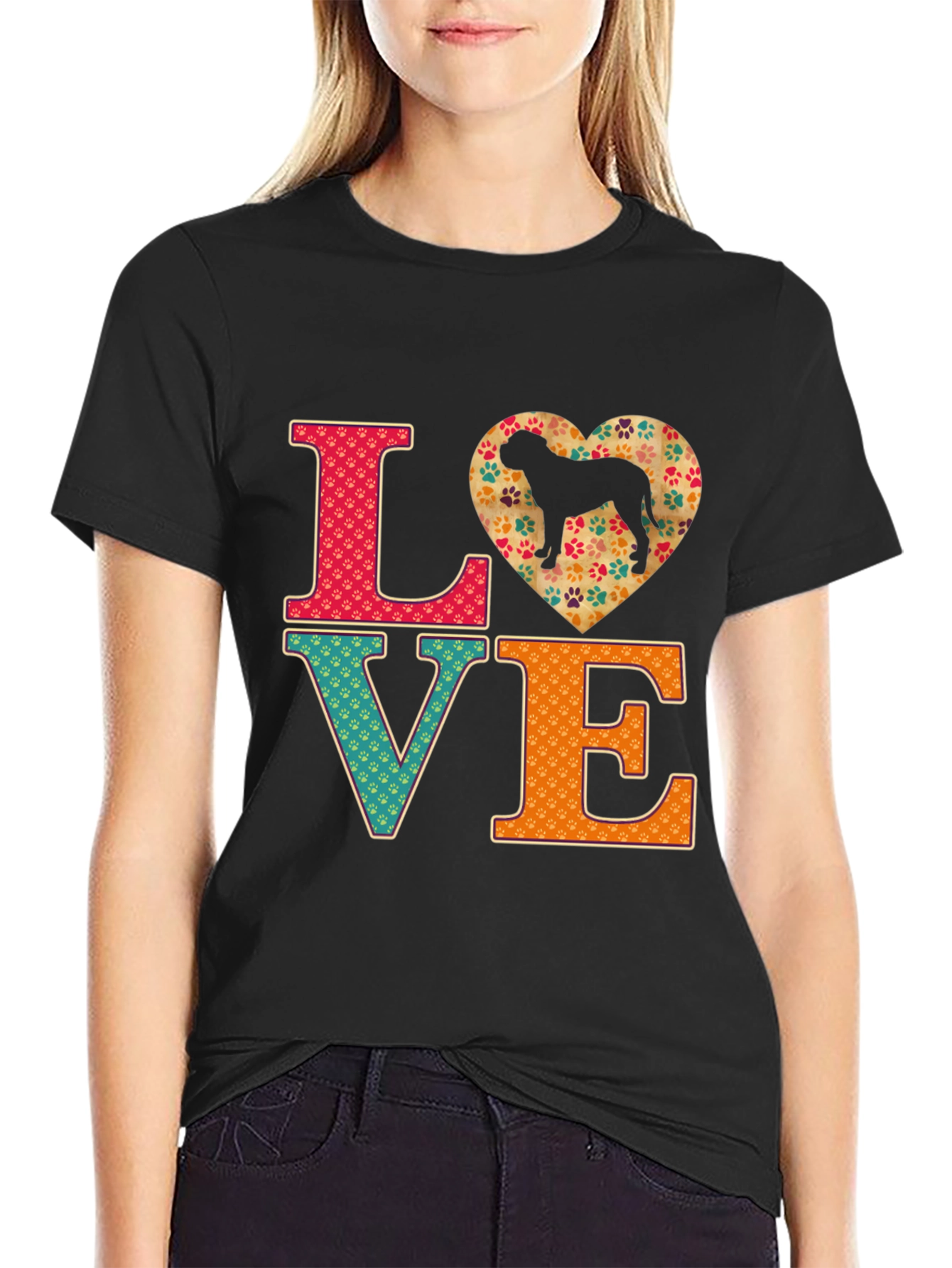 Love Dog Breed T-Shirt - Paw Print Heart Tee