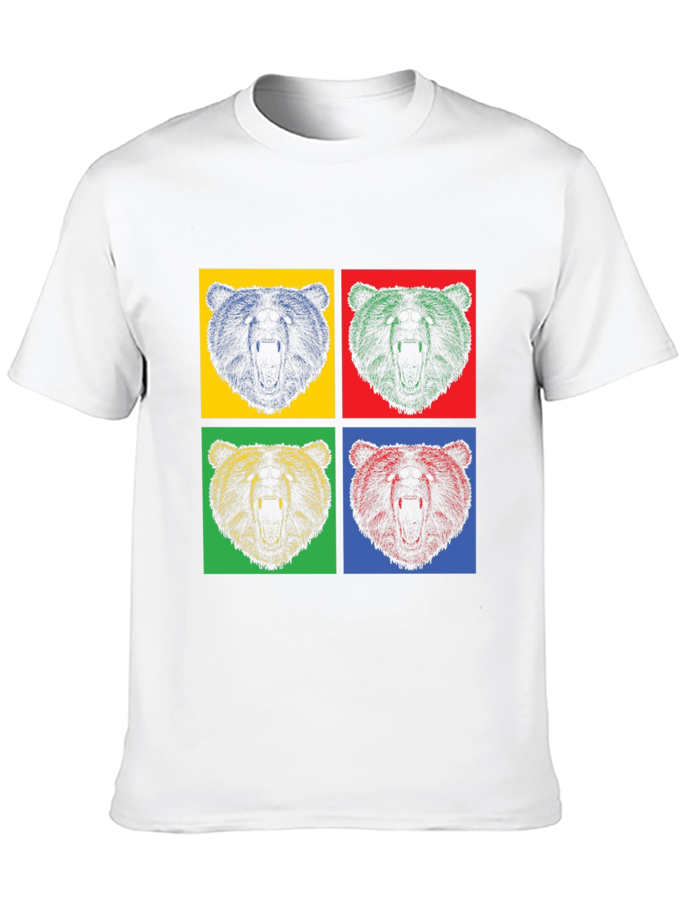 Pop Art Bear Graphic T-Shirt - Mens Black Tee