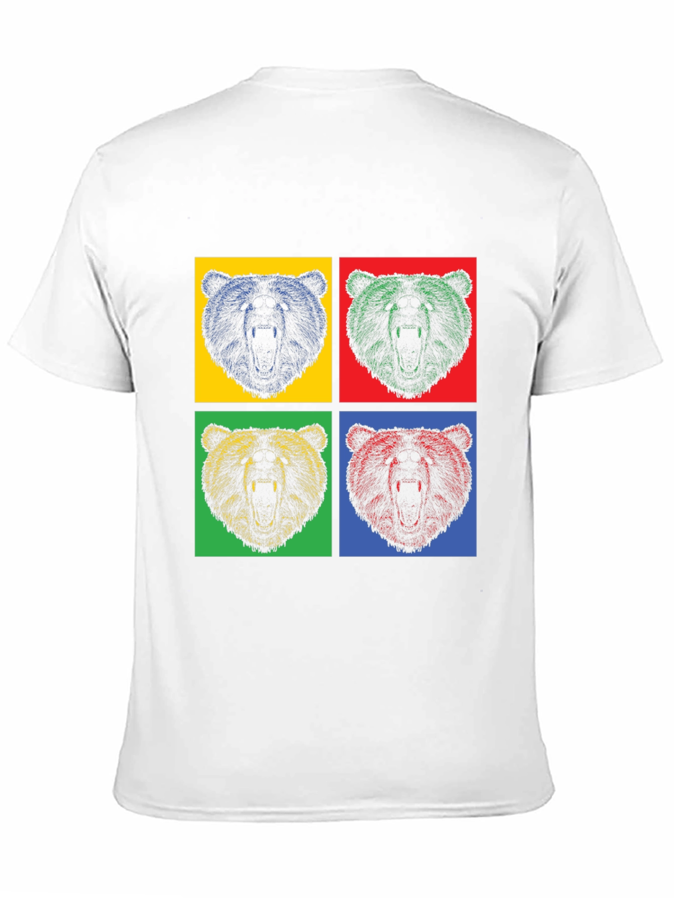 Pop Art Bear Graphic T-Shirt - Mens Black Tee
