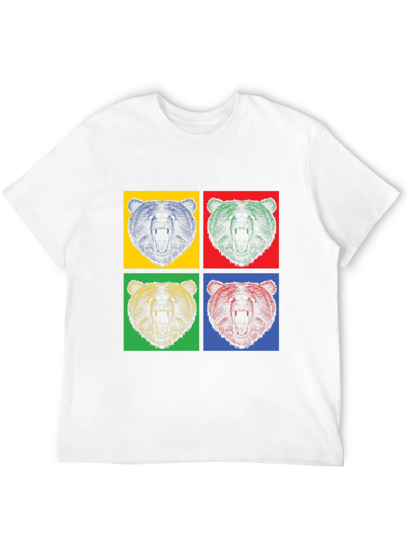 Pop Art Bear Graphic T-Shirt - Mens Black Tee