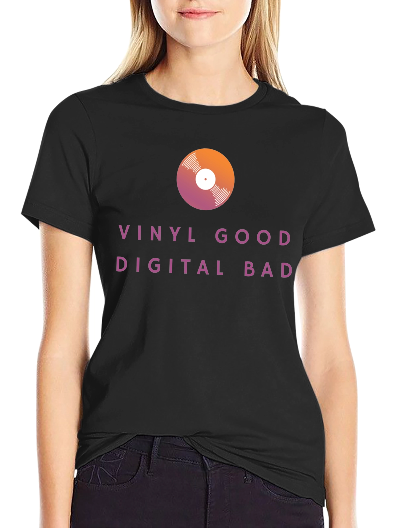 Vinyl Good Digital Bad Graphic Tee