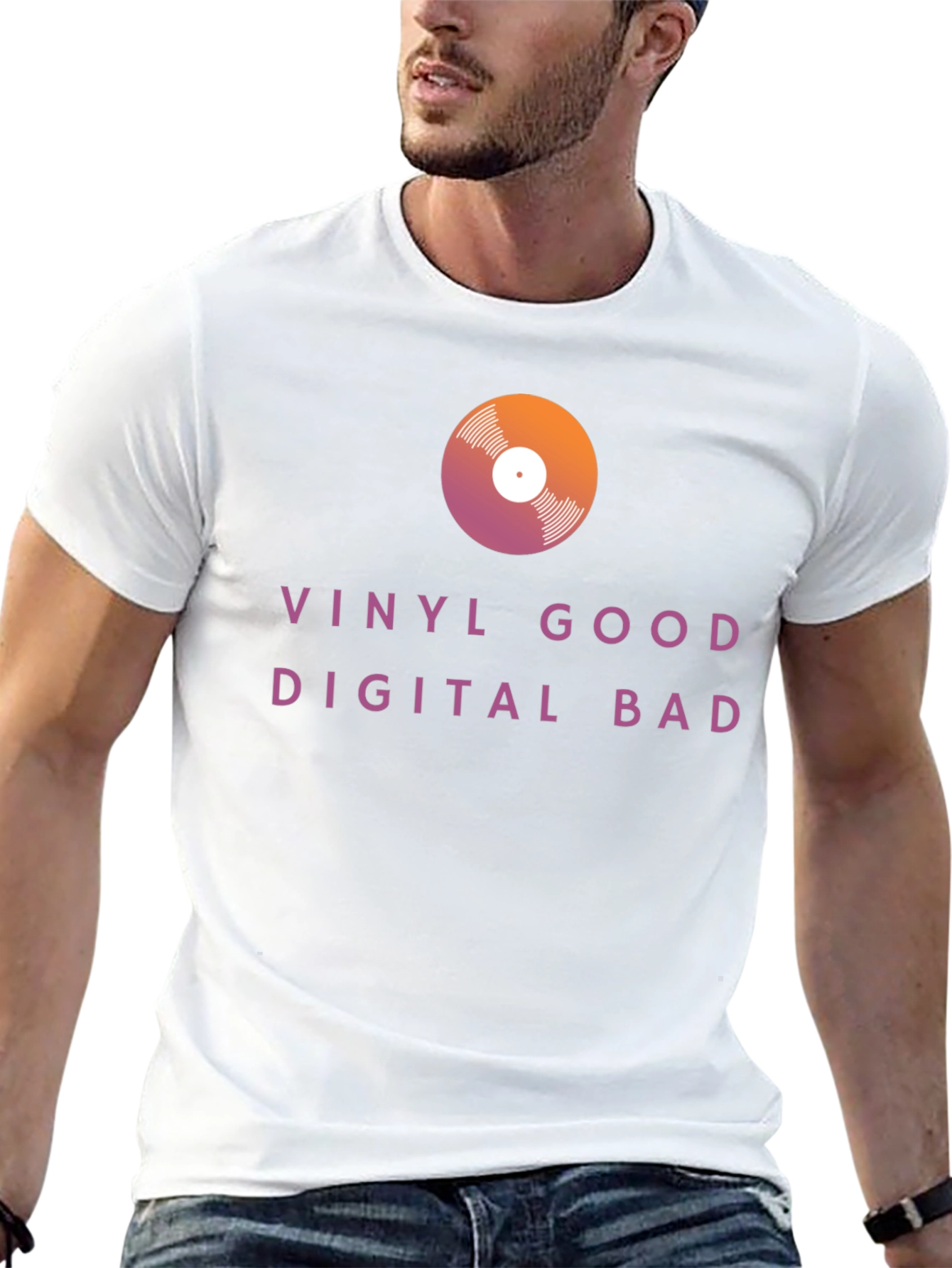 Vinyl Good Digital Bad Graphic Tee