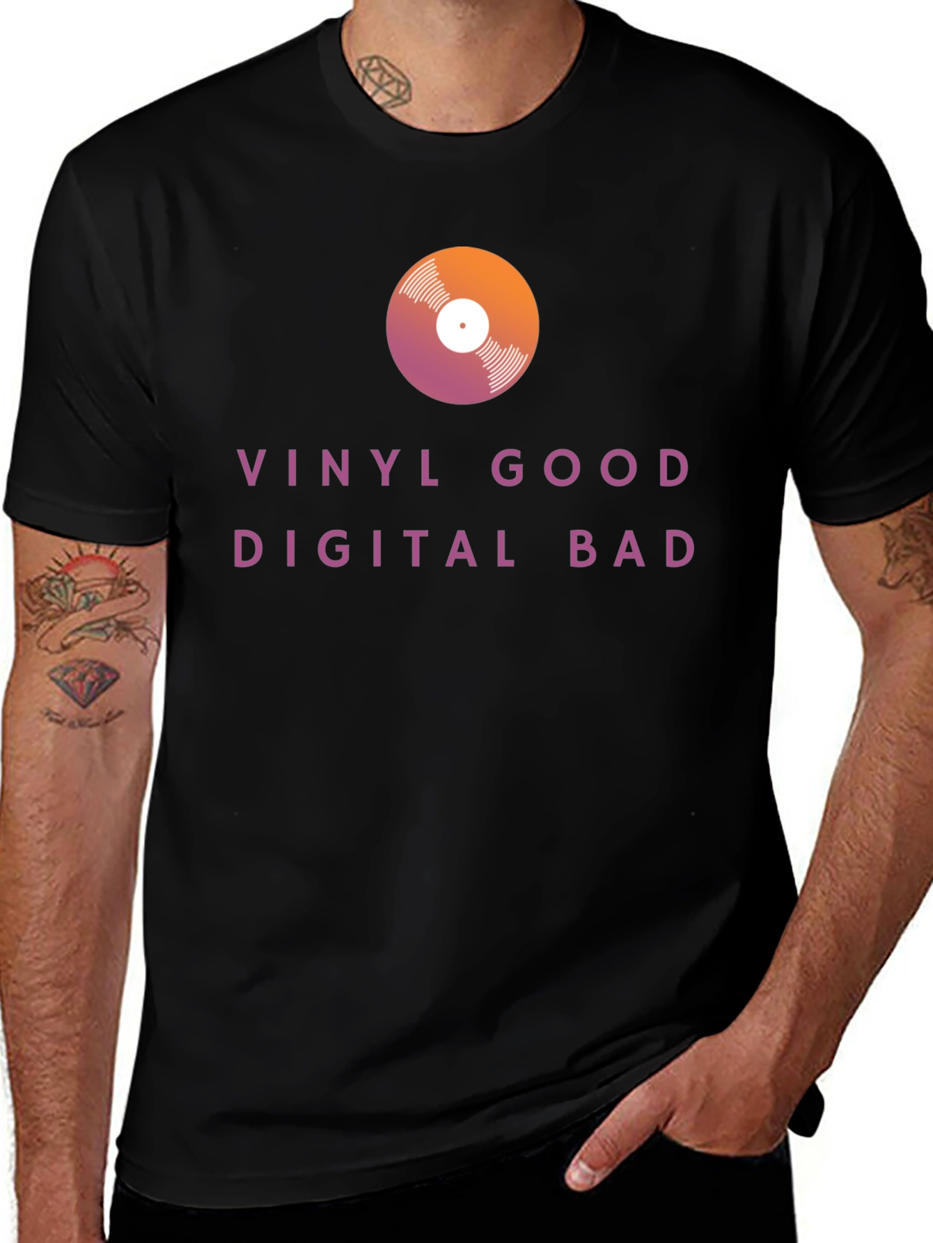 Vinyl Good Digital Bad Graphic Tee