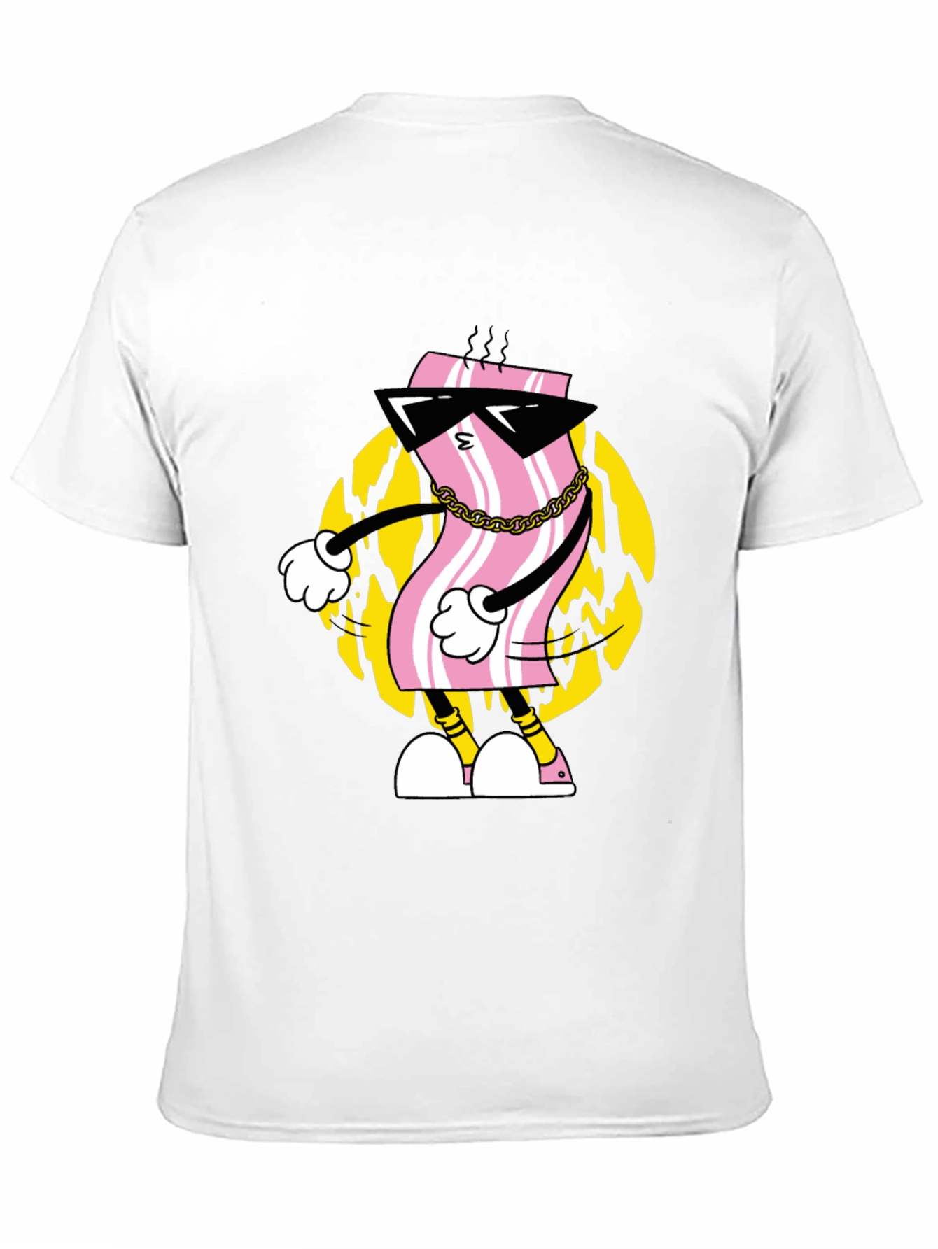 Cool Bacon Cartoon Black T-Shirt