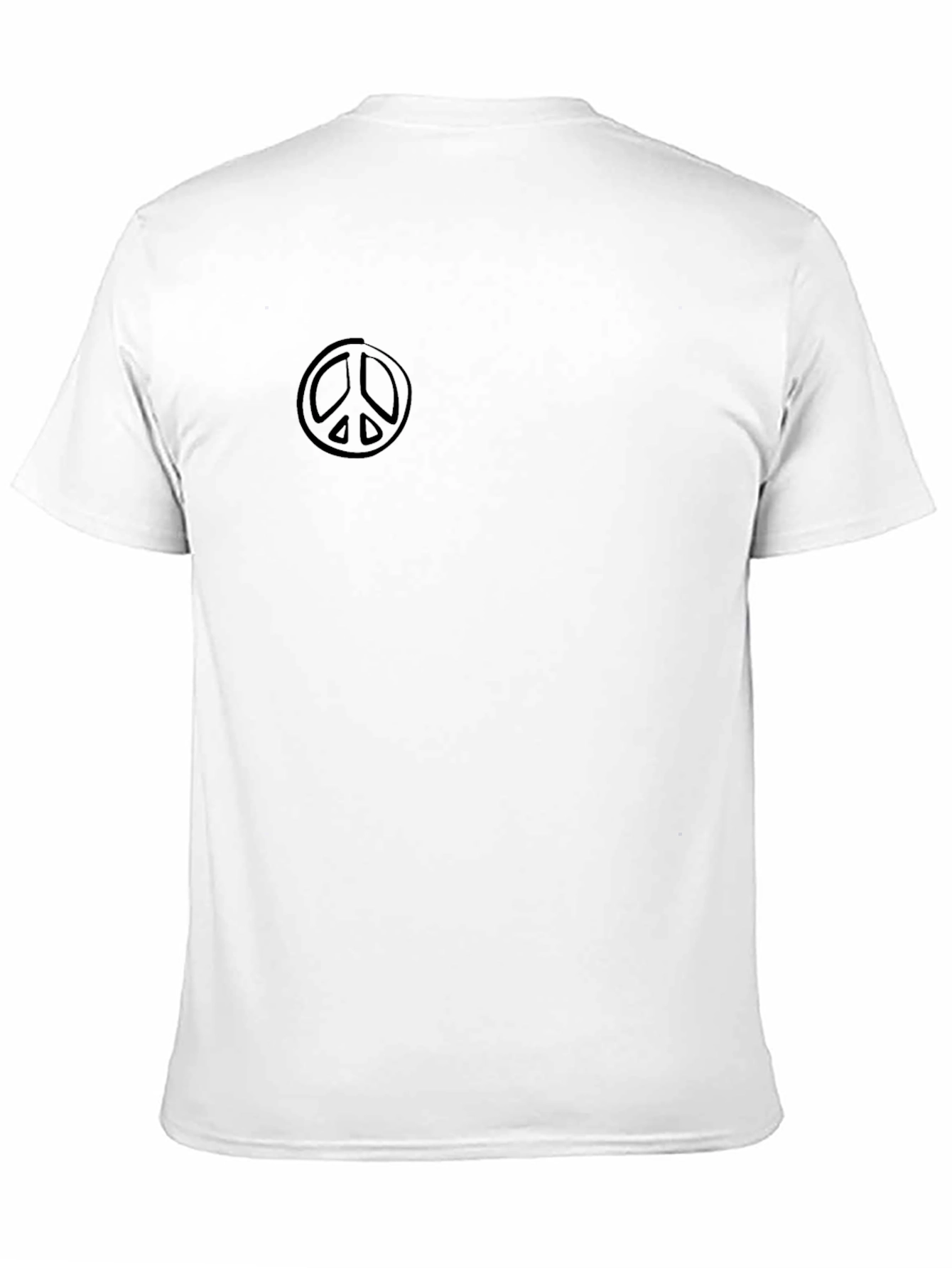 Mens Black Crewneck T-Shirt with Peace Sign