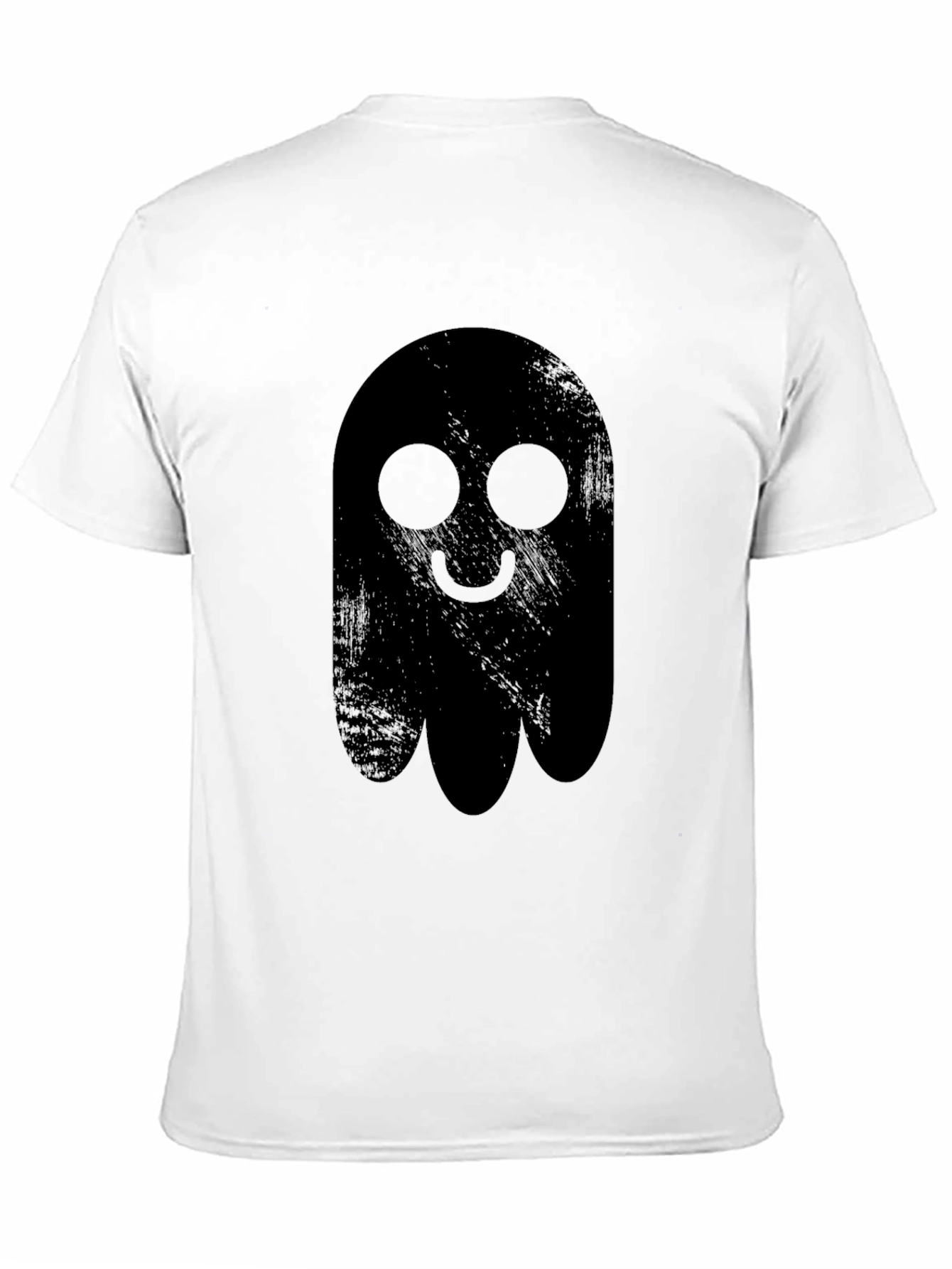 Spooky Cute Ghost Graphic Tee - Black Cotton