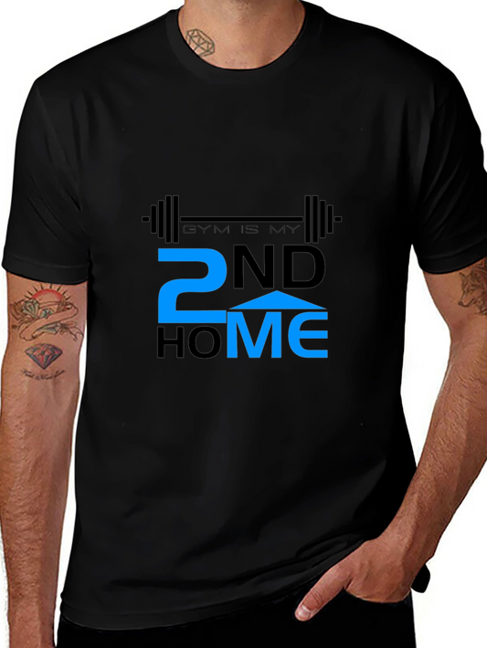 Gym is My 2nd Home Black T-Shirt