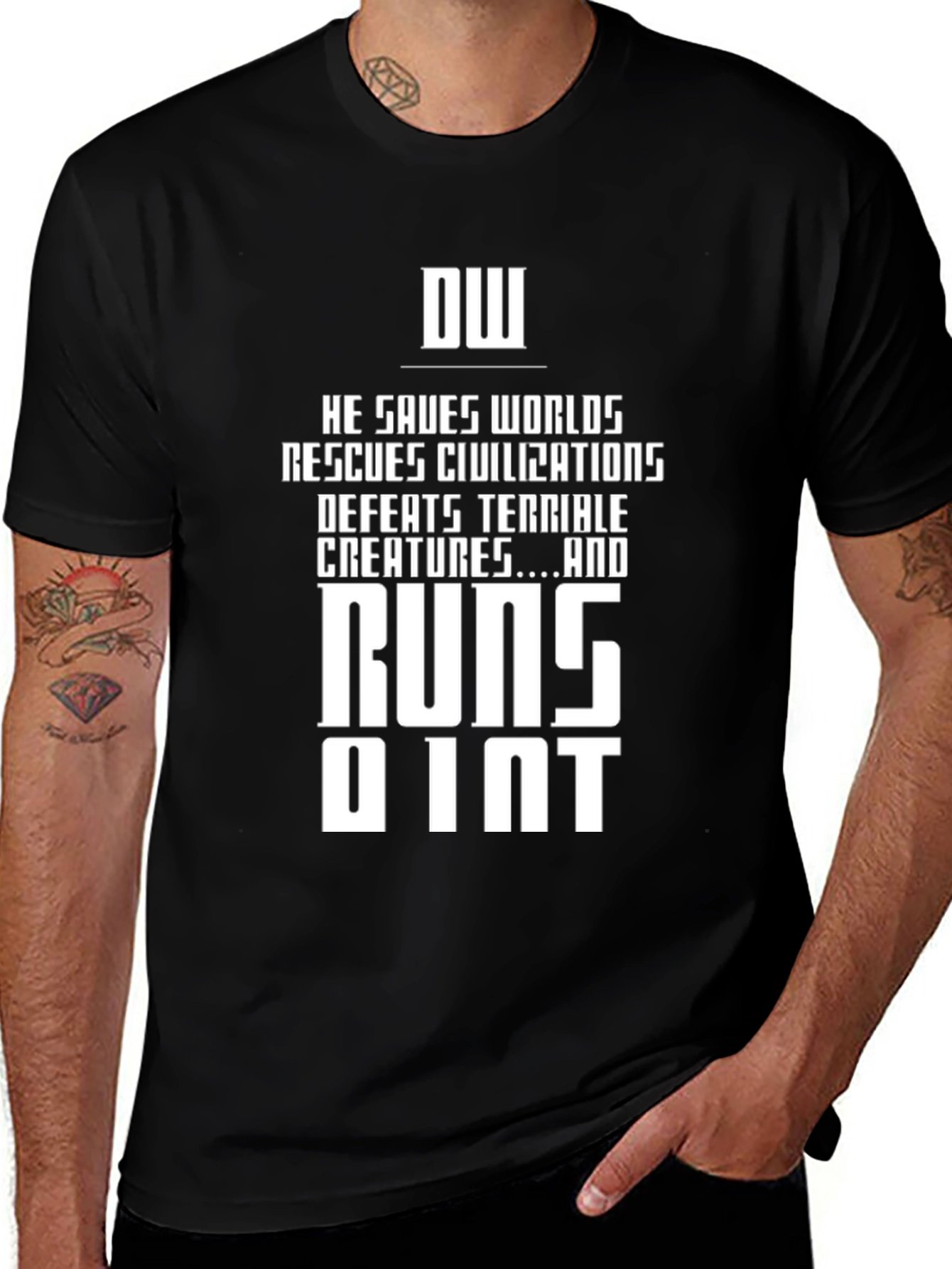 DW Runs on Int T-Shirt - Funny Geek Tee