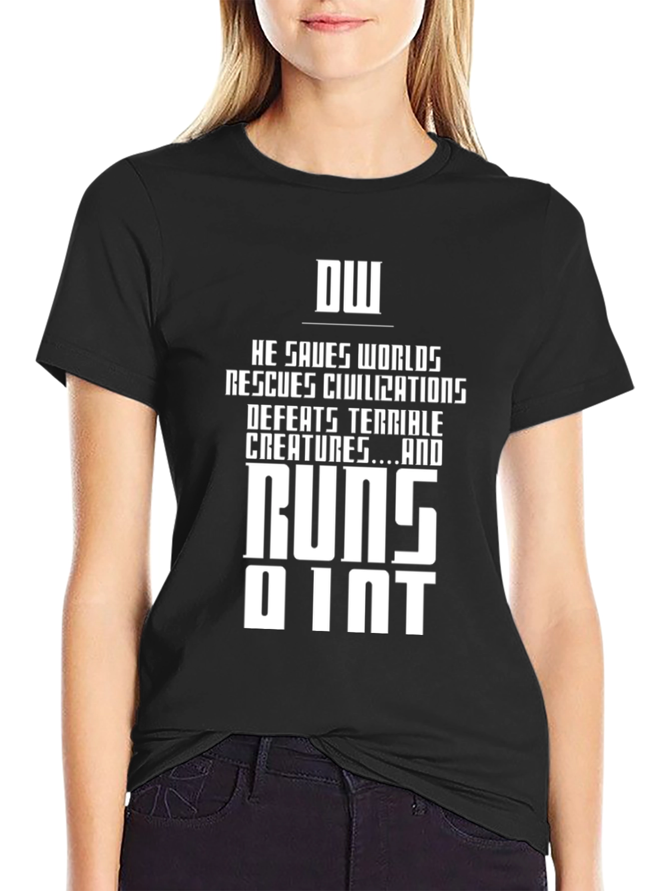 DW Runs on Int T-Shirt - Funny Geek Tee