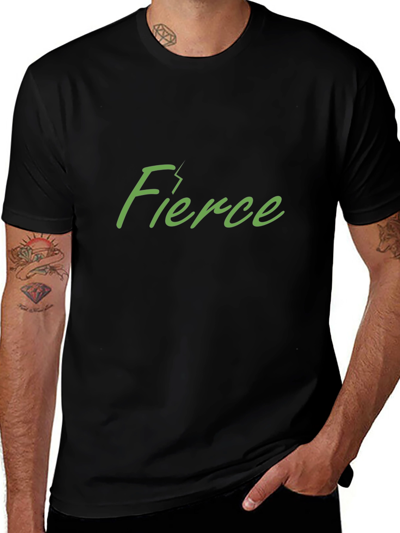 Fierce Graphic Tee - Stylish Black Cotton T-Shirt