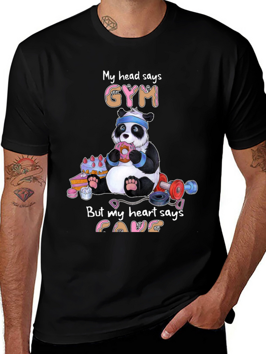 Funny Panda Gym & Cake T-Shirt