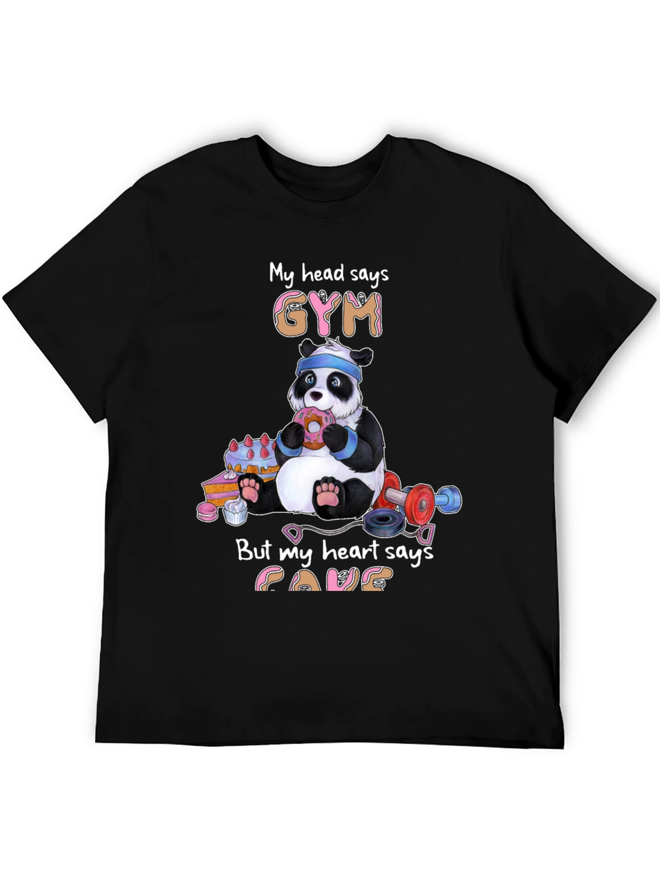 Funny Panda Gym & Cake T-Shirt