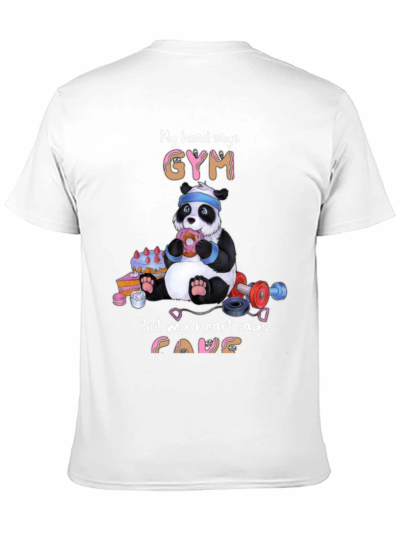 Funny Panda Gym & Cake T-Shirt