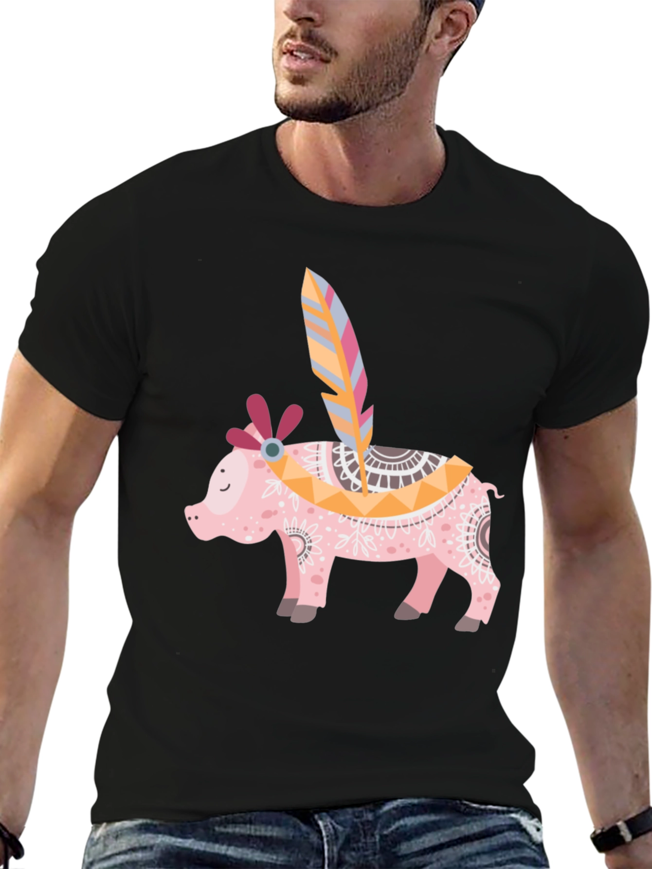 Boho Pig T-Shirt - Quirky Graphic Tee