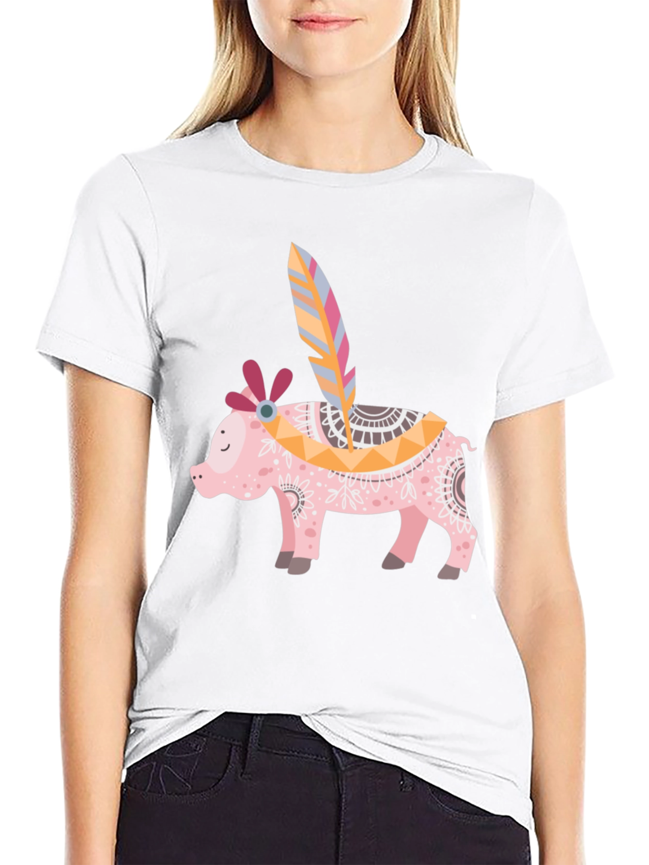 Boho Pig T-Shirt - Quirky Graphic Tee