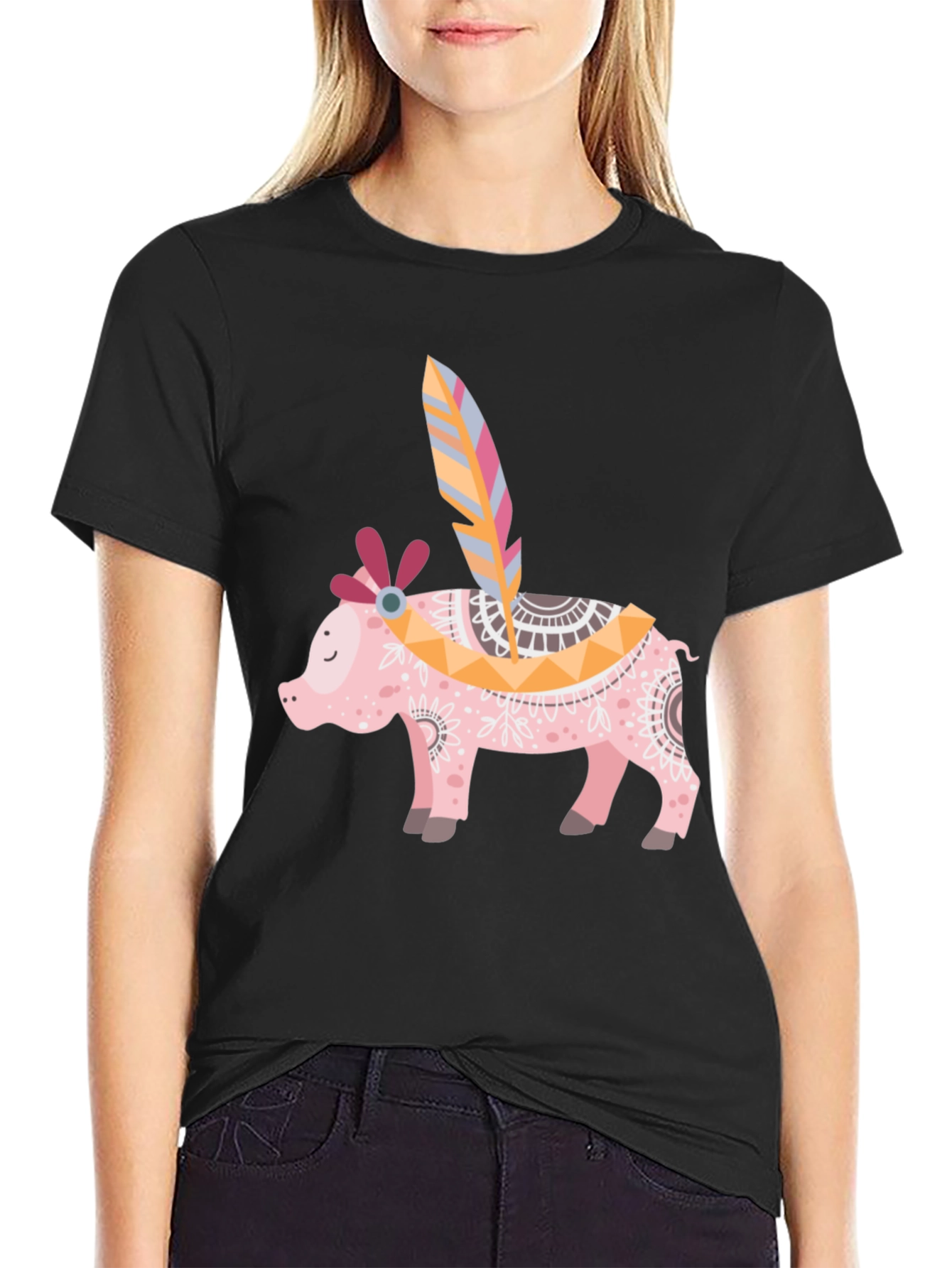 Boho Pig T-Shirt - Quirky Graphic Tee