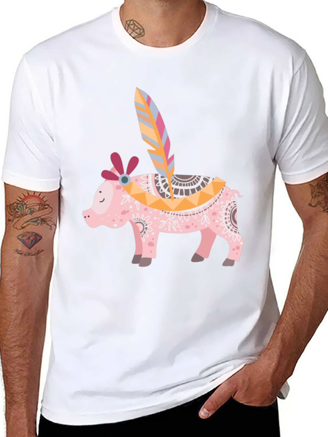 Boho Pig T-Shirt - Quirky Graphic Tee