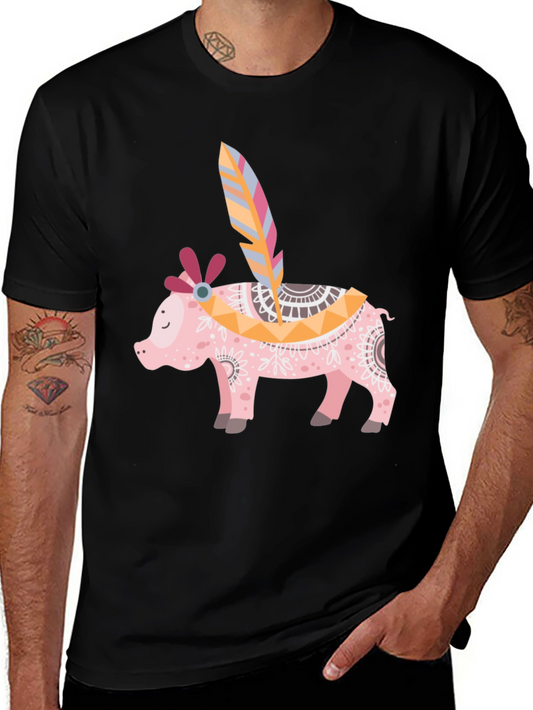 Boho Pig T-Shirt - Quirky Graphic Tee