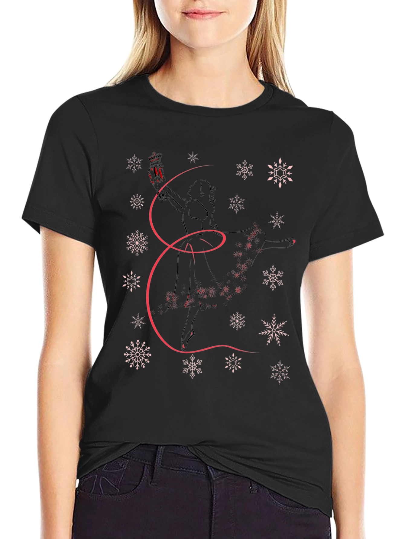 Winter Dancer Graphic Tee - Festive Holiday Shirt