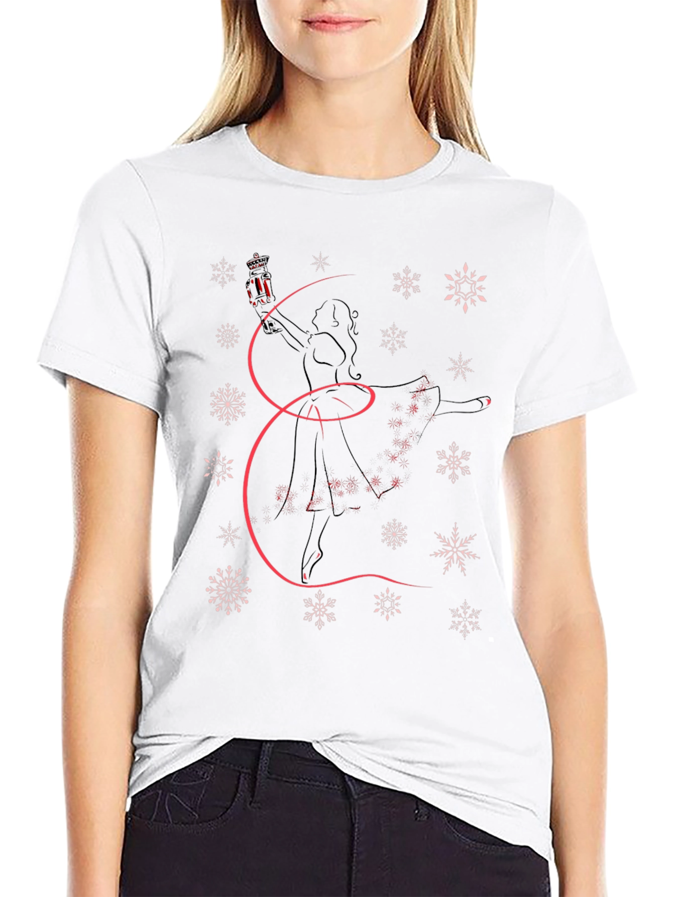 Winter Dancer Graphic Tee - Festive Holiday Shirt