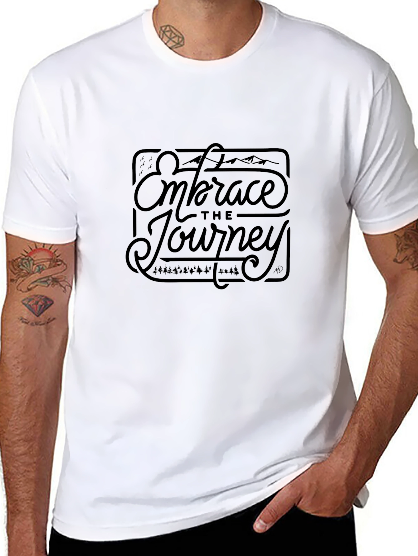 Embrace The Journey Black Graphic Tee