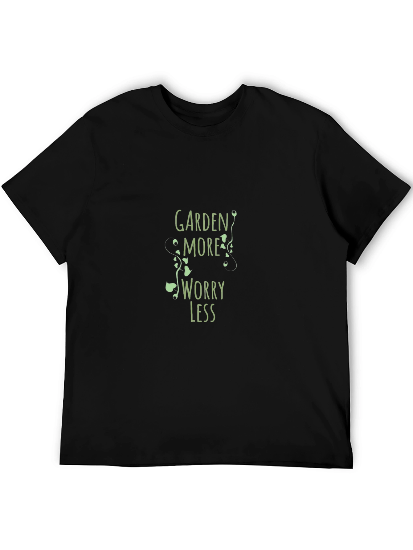 Garden More Worry Less Black T-Shirt