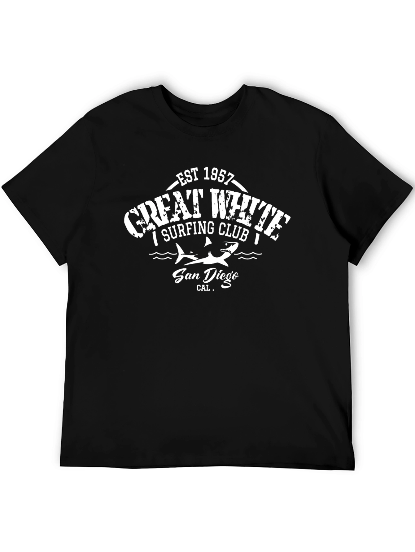 Great White Surfing Club Black T-Shirt
