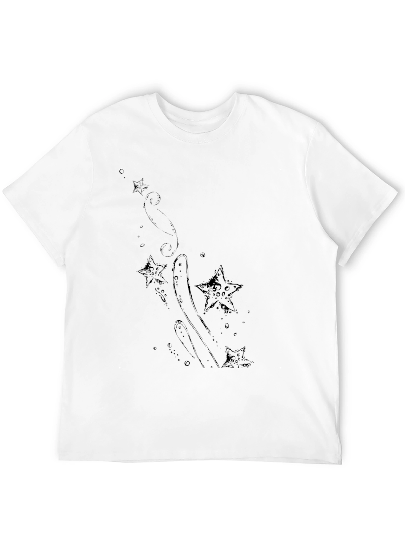 Mens Black T-Shirt with Star Design