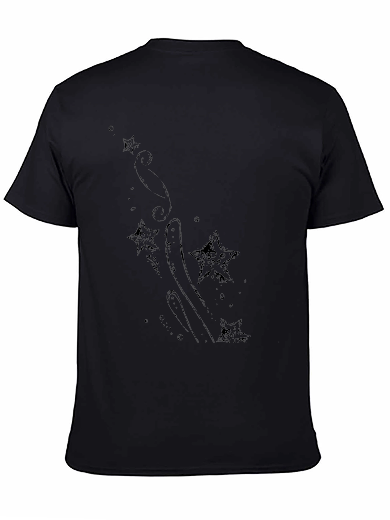 Mens Black T-Shirt with Star Design