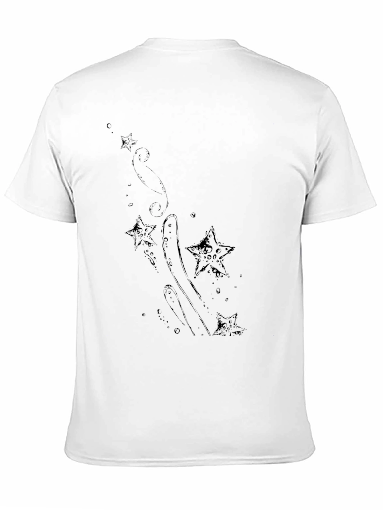 Mens Black T-Shirt with Star Design