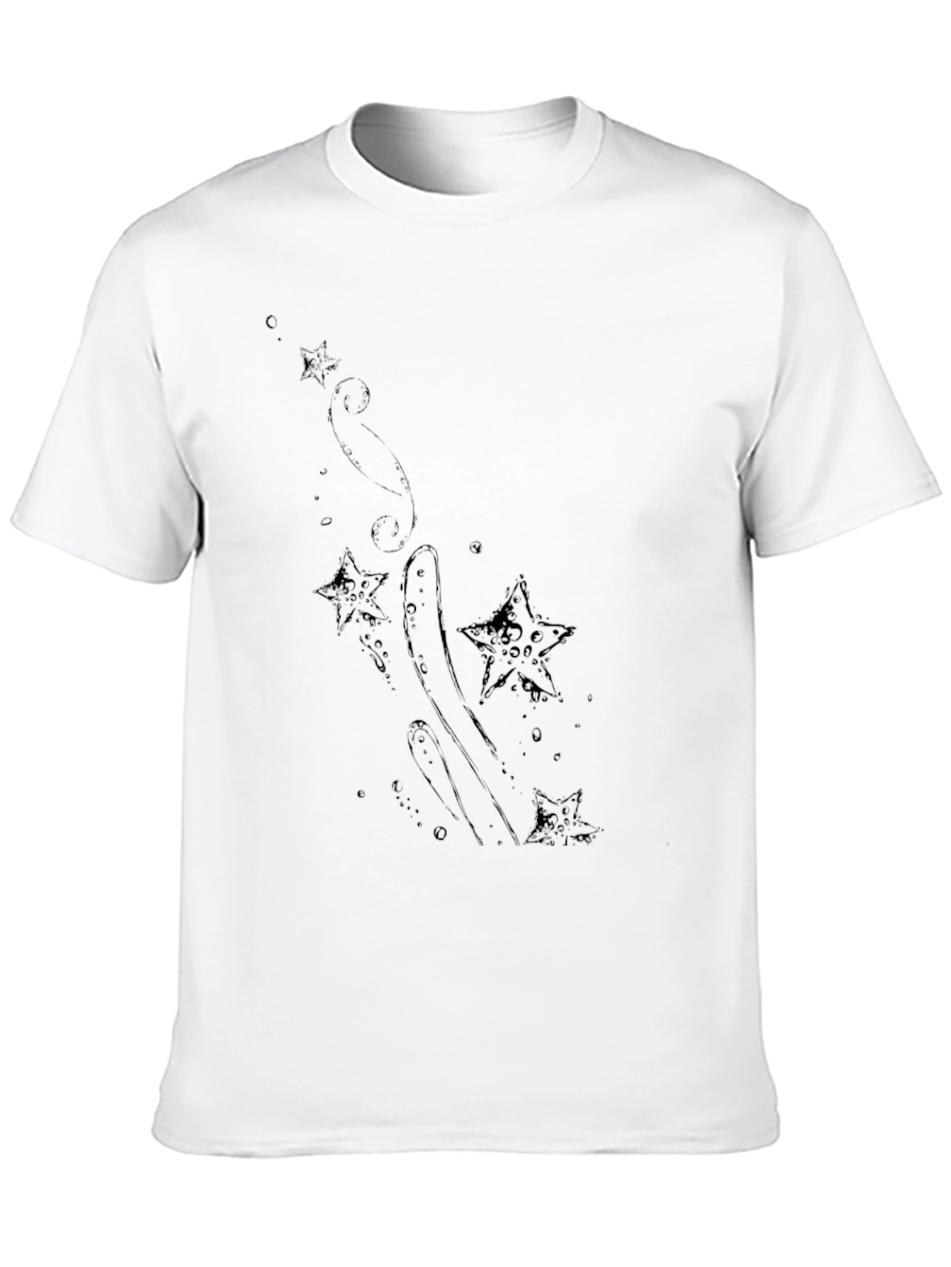 Mens Black T-Shirt with Star Design