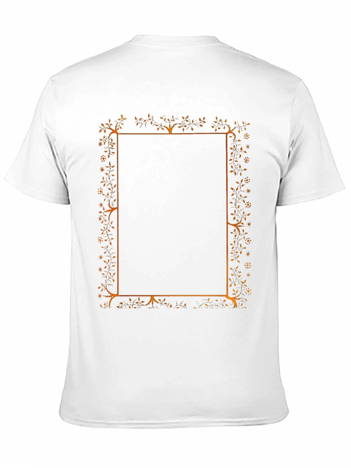 Floral Border Graphic Black T-Shirt