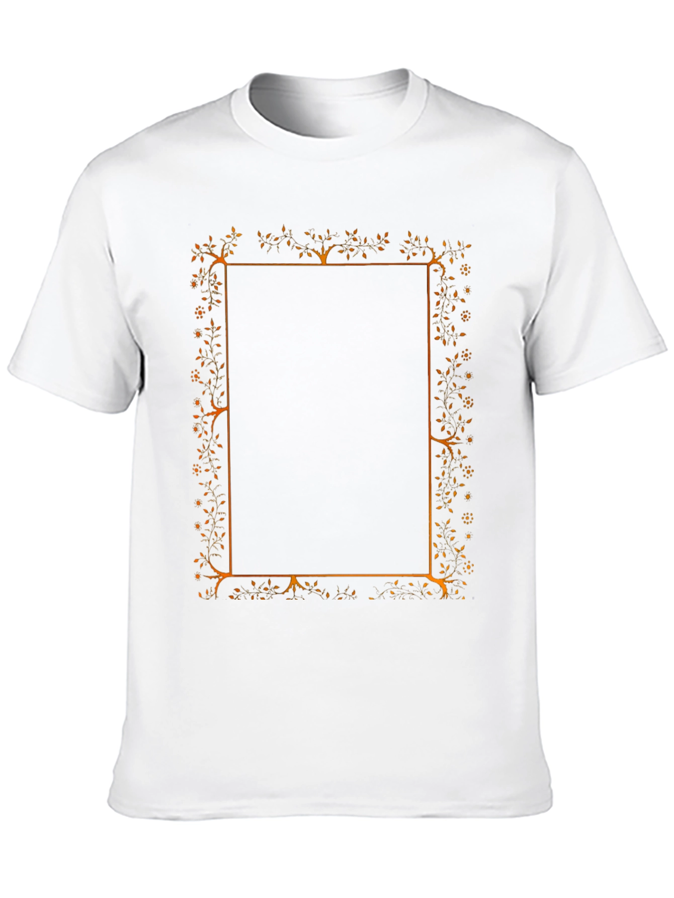 Floral Border Graphic Black T-Shirt