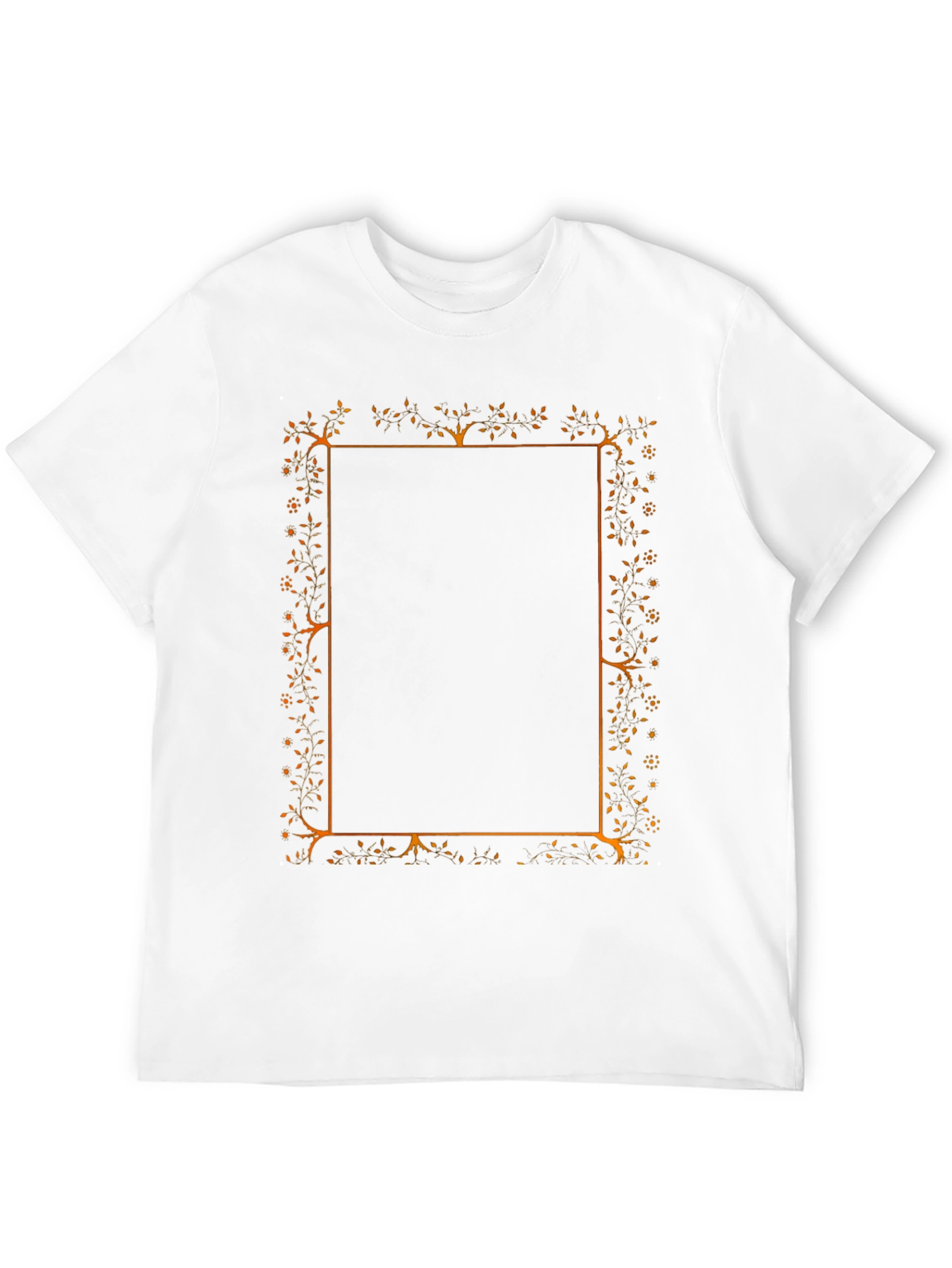 Floral Border Graphic Black T-Shirt