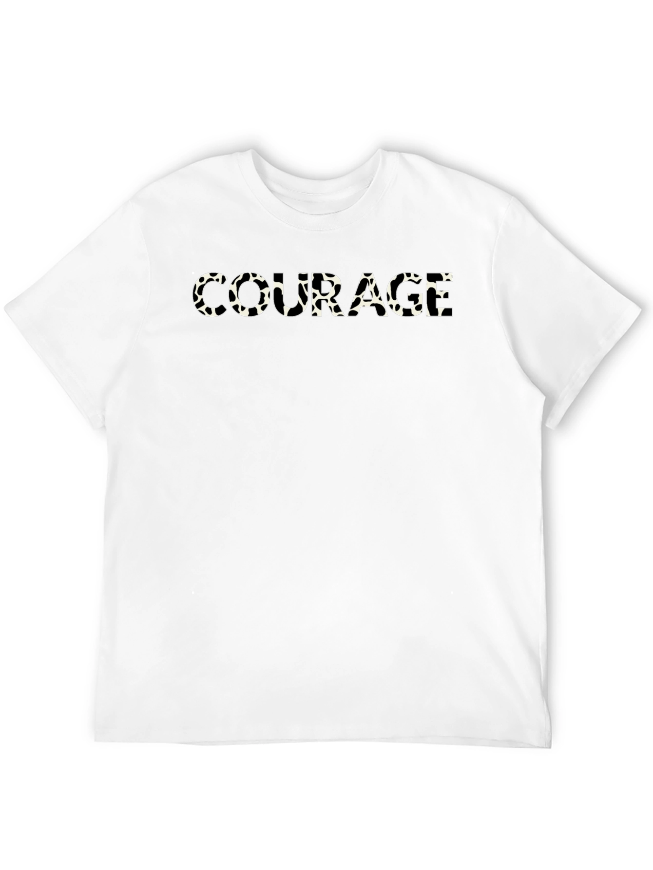 Courage Cow Print Mens Black T-Shirt