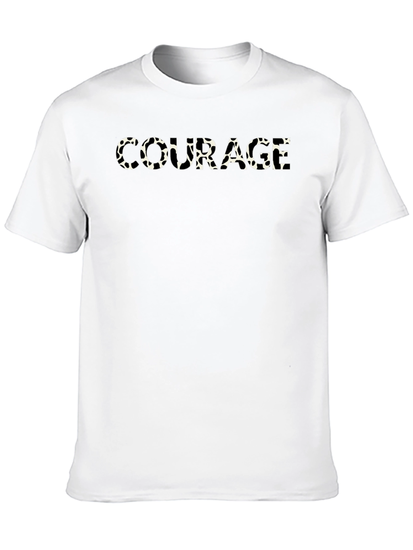 Courage Cow Print Mens Black T-Shirt