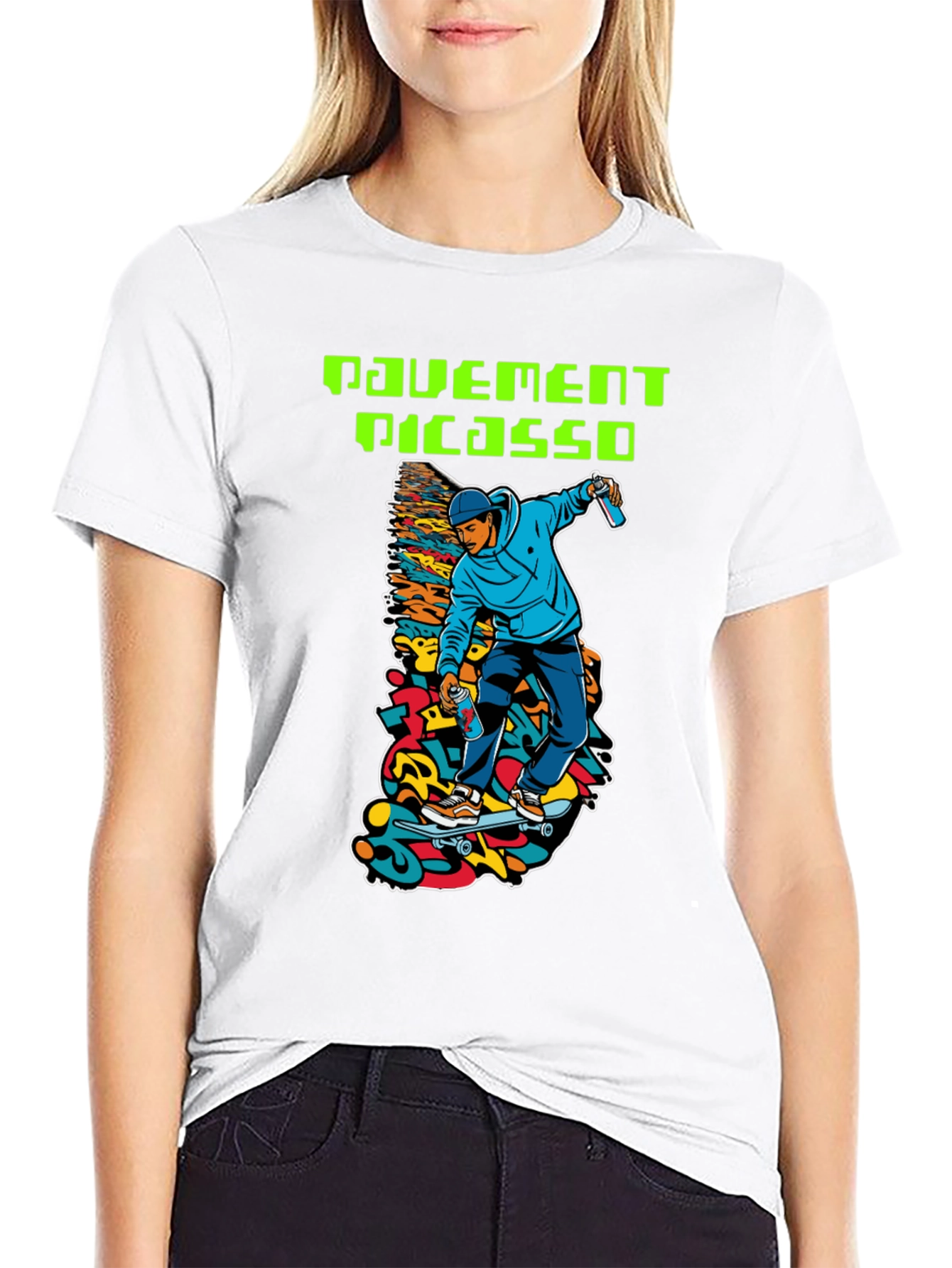 Pavement Picasso Skateboarder Graphic T-Shirt