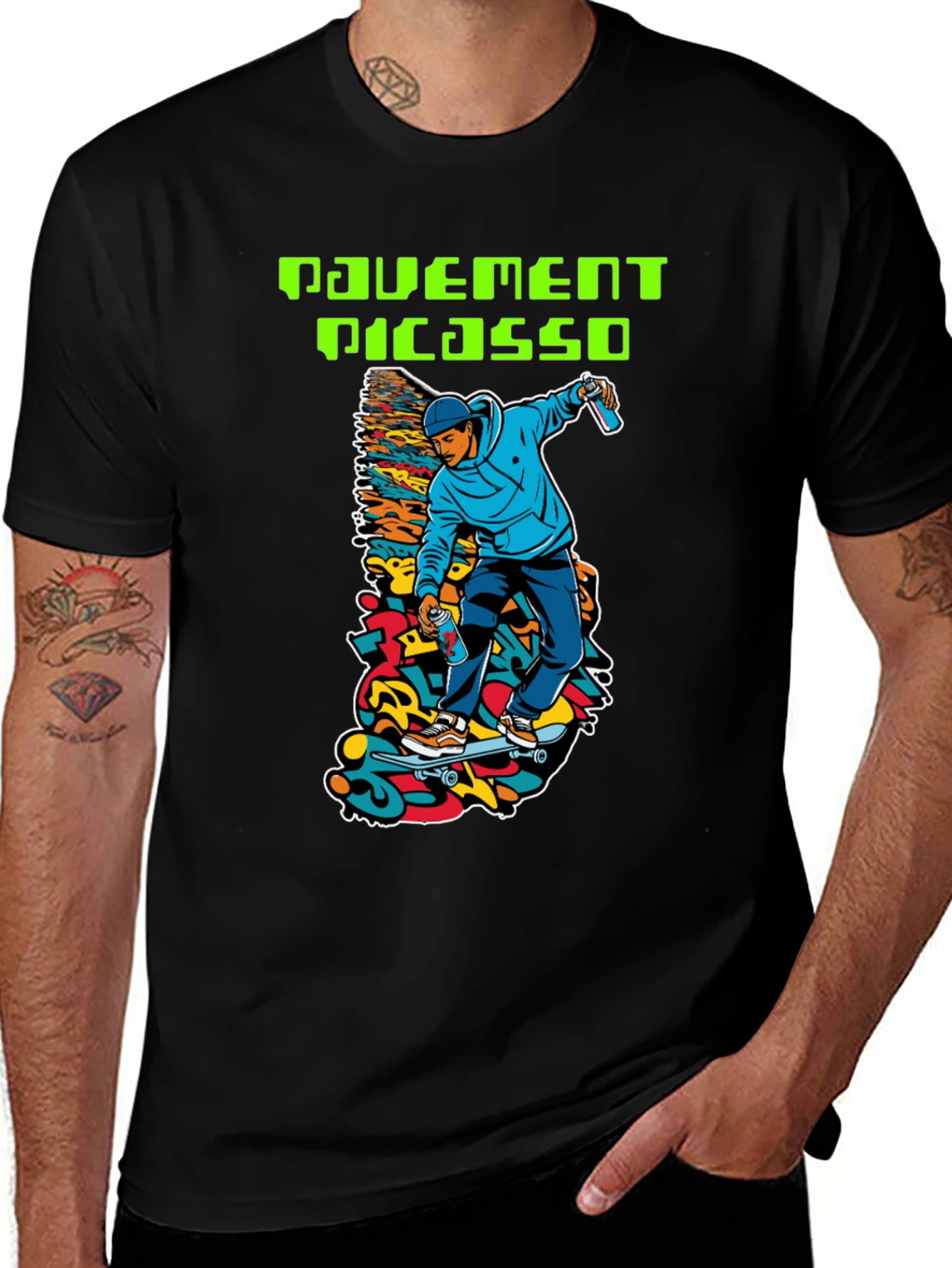 Pavement Picasso Skateboarder Graphic T-Shirt