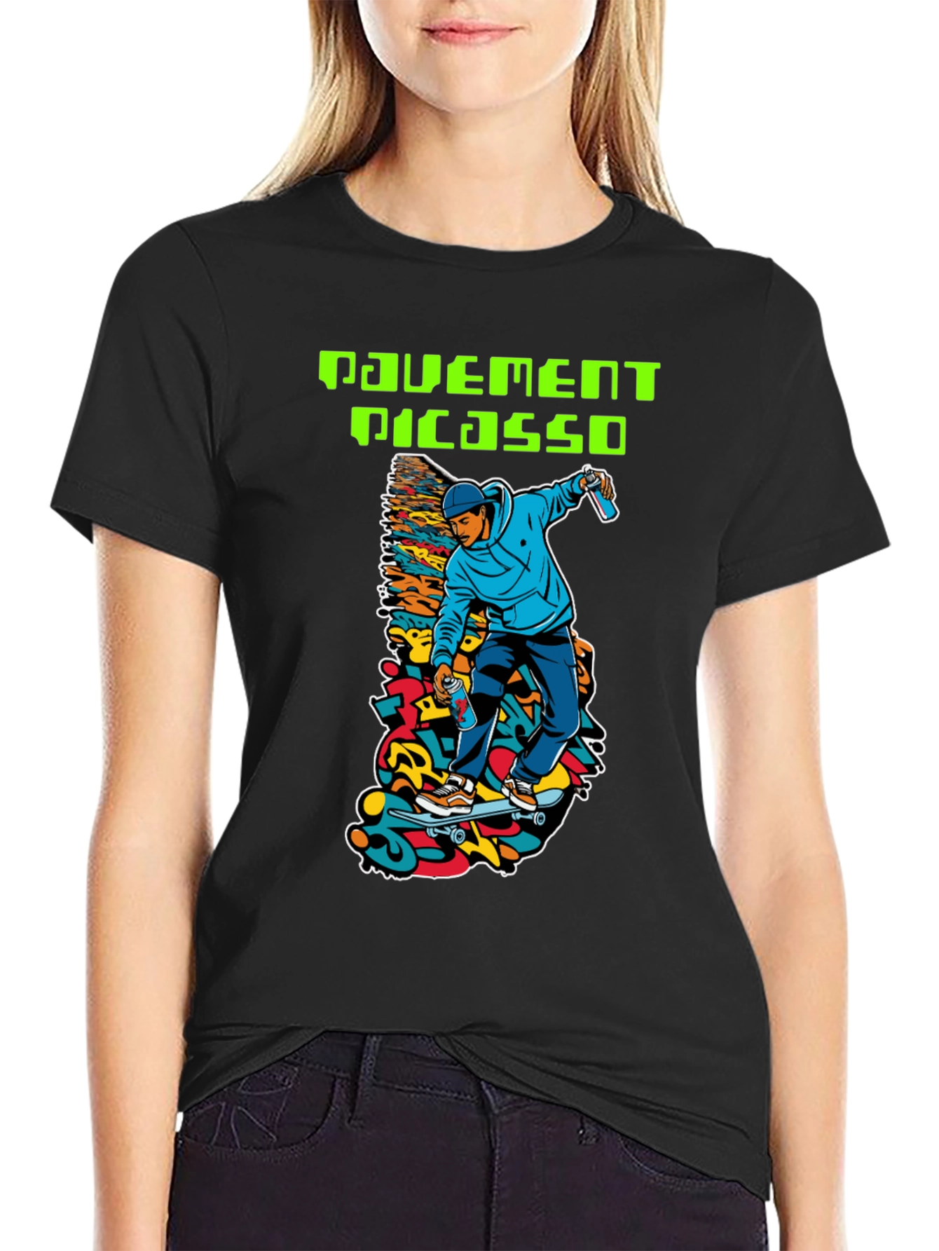 Pavement Picasso Skateboarder Graphic T-Shirt