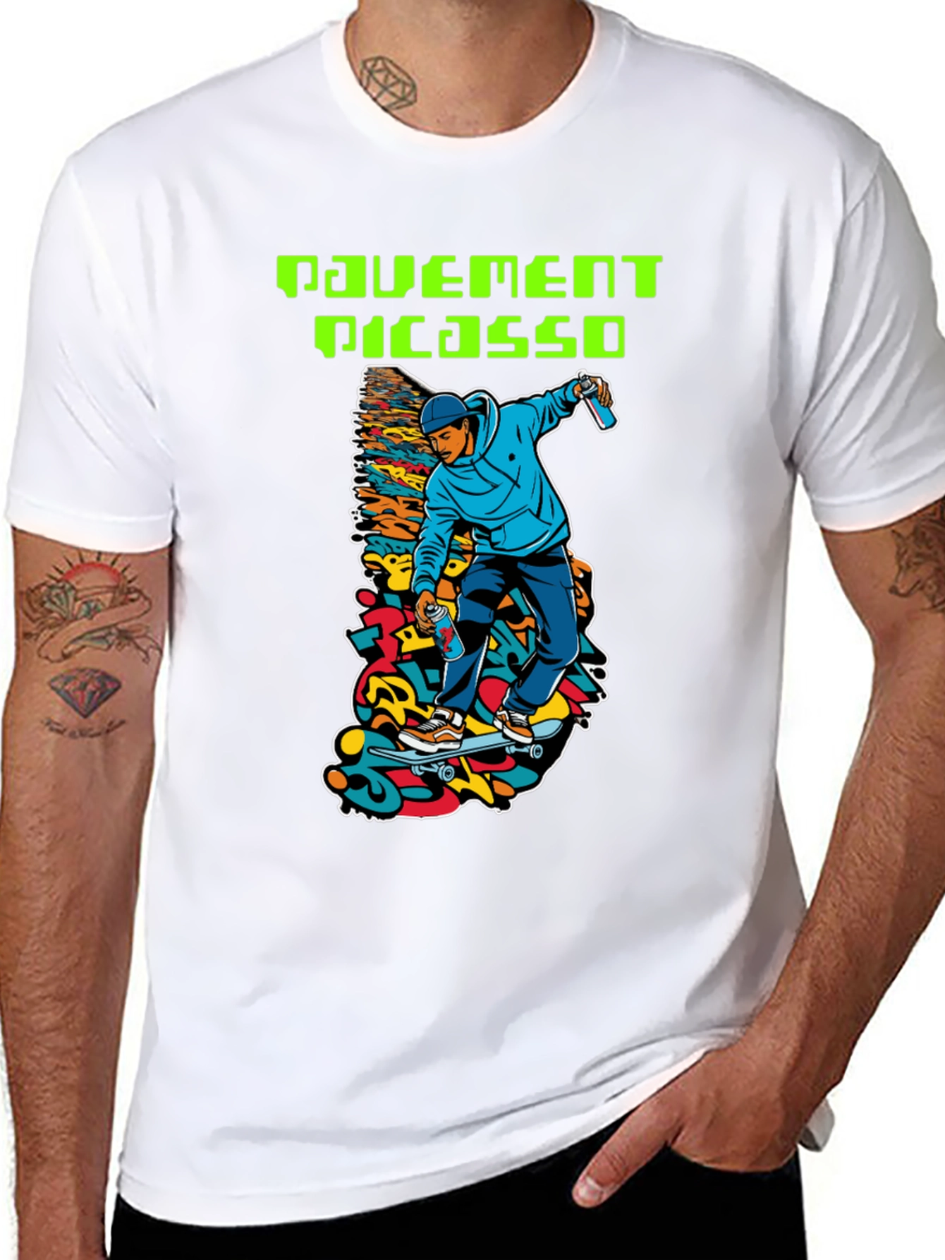 Pavement Picasso Skateboarder Graphic T-Shirt