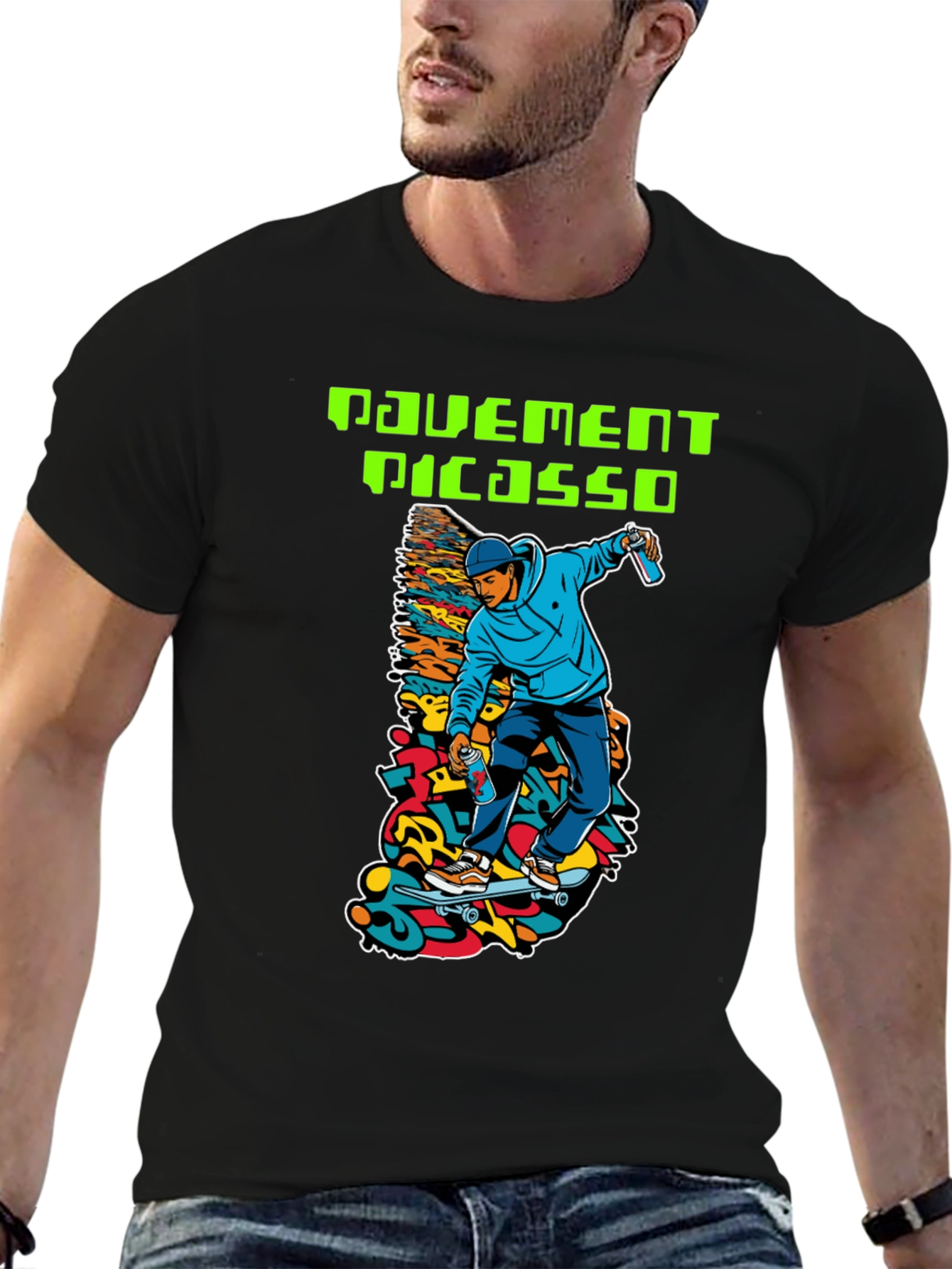 Pavement Picasso Skateboarder Graphic T-Shirt