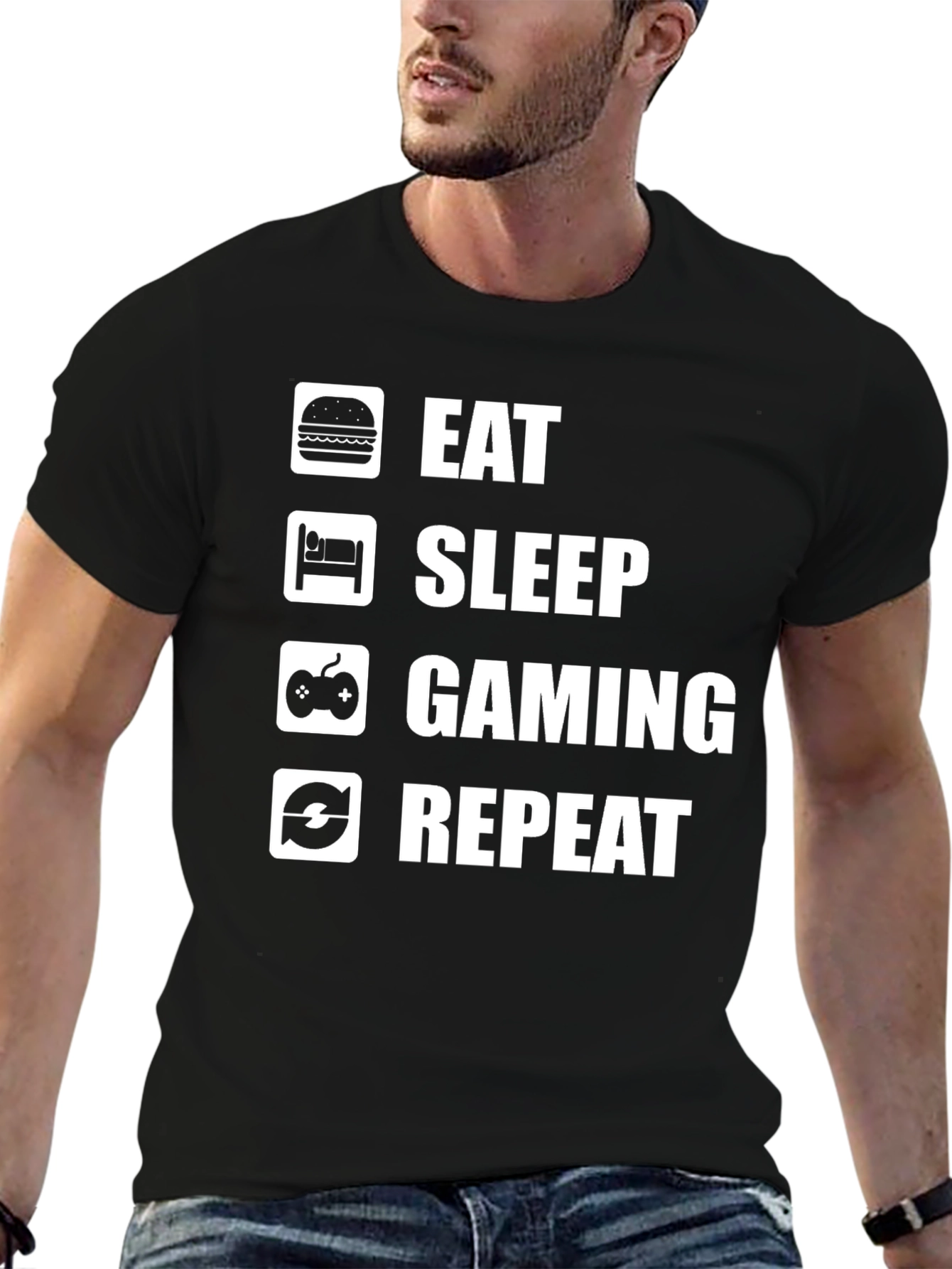 Eat Sleep Gaming Repeat T-Shirt - Gamer Life