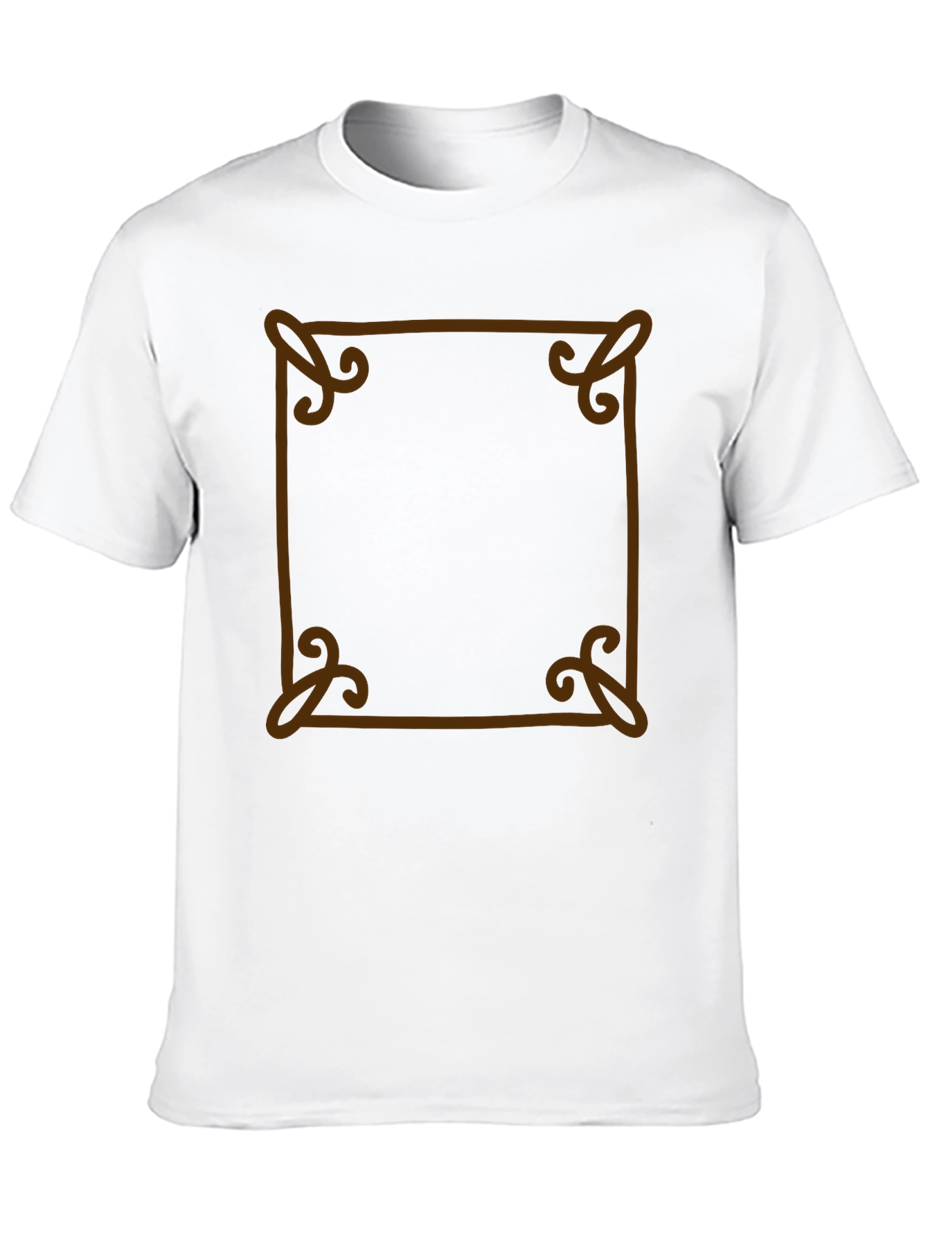 Unique Brown Border Black T-Shirt