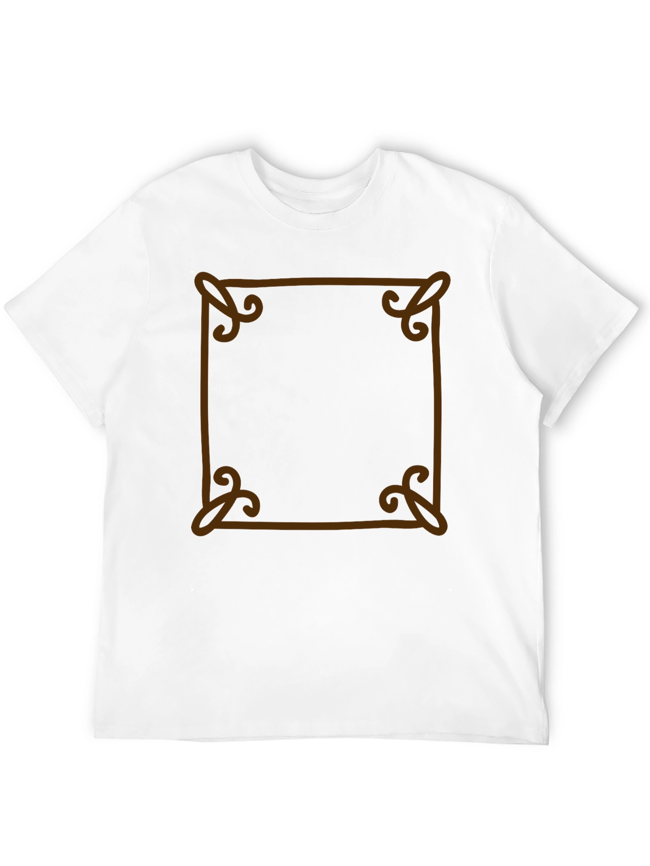 Unique Brown Border Black T-Shirt
