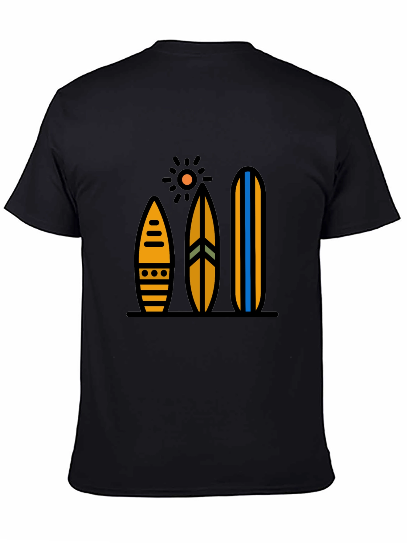Surfboard Graphic Tee - Black Cotton Blend