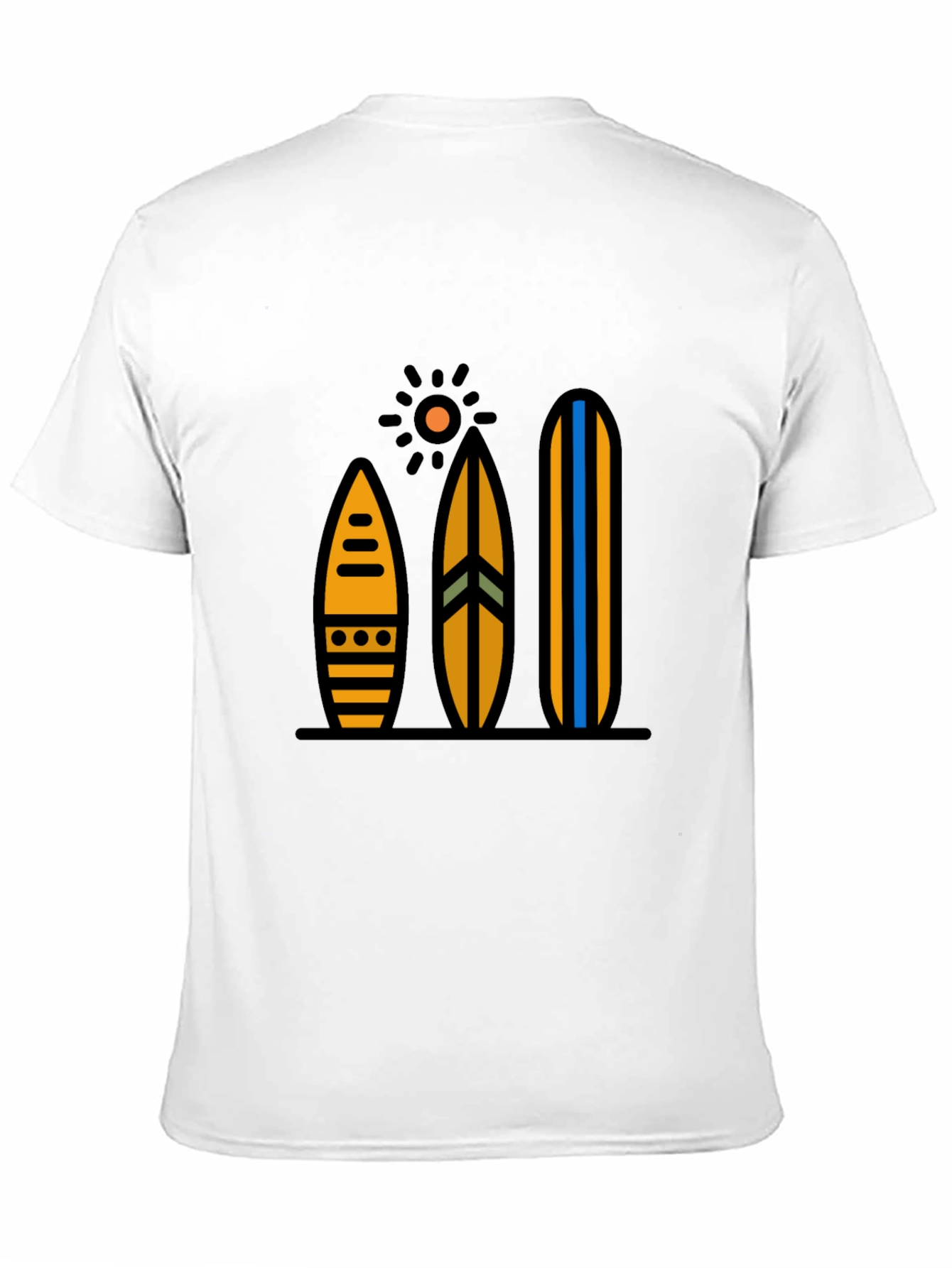 Surfboard Graphic Tee - Black Cotton Blend