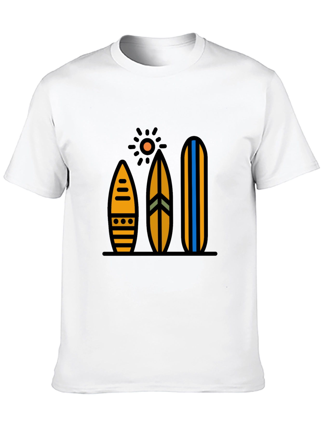 Surfboard Graphic Tee - Black Cotton Blend